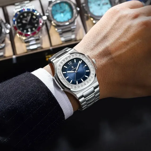 POEDAGAR Luxury Brand 918 Men Business Wrist Watch Waterproof Luminous Analog Date Quartz Watches Stainless Steel Strap Watch Fo