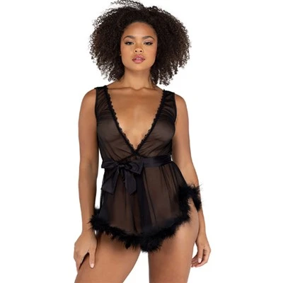 Babydoll de malla de conexiones profundas